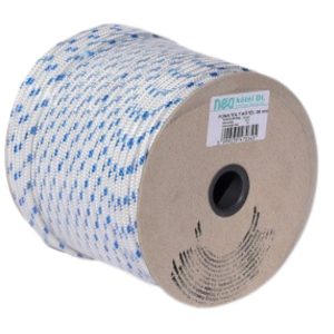 Kötél fonatolt PP 6 mm fehér-kék 100m