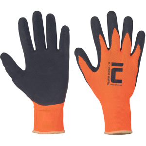 PALAWAN kesztyű nylon, latex tenyérrel - narancs