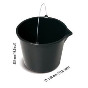 Vödör műanyag fekete kiöntővel 16/1