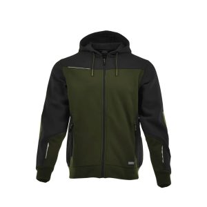 Pulóver Sara Comf kapucnis zöld-fek 2XL